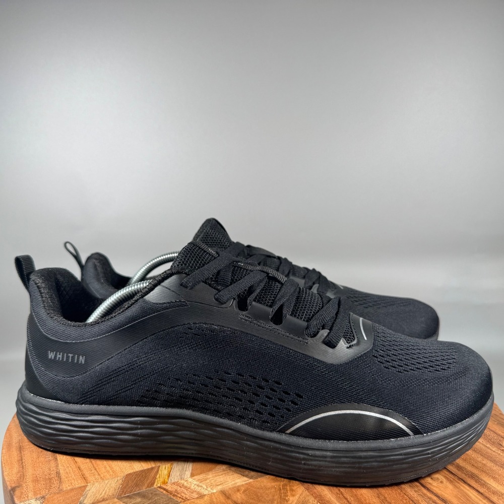 WHITIN Men's Black Mesh Lace Up Athletic Running Sneakers Size 45 US 12